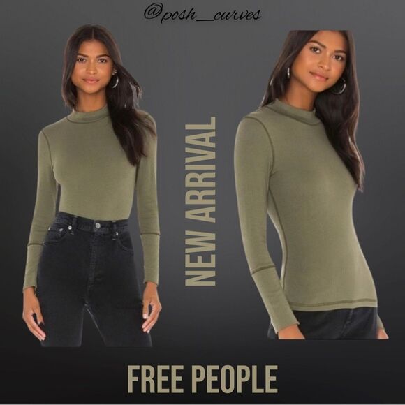 Free People Tops - Free People Rickie Long Sleeve Tee in Military NWT